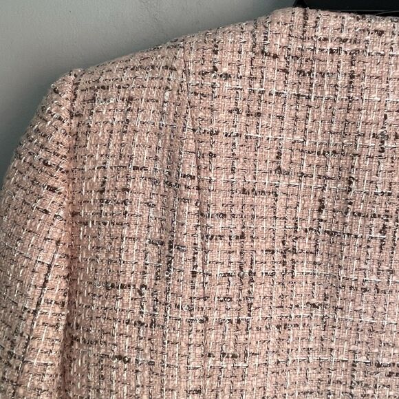 NEW Karl Lagerfeld Paris Tweed Gold Button Blazer Women's Size 4 Pink Career - Picture 5 of 15